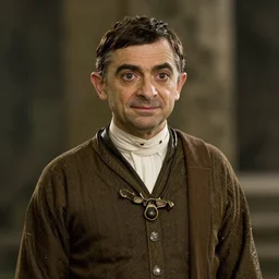 still image of Mr Bean (Rowan Atkinson) appearing in The Lord of the Rings (Peter Jackson), film frame