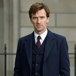 photo of David Tennant as the 10th Doctor in the style of Peter Lindbergh,