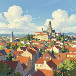 Beautiful old city. Magical summer, trending on artstation, 50mm, by Noah Bradley