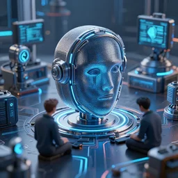 detailed futuristic 3 d scene of cybersecurity, 8 k digital art, hyperrealistic, octane render