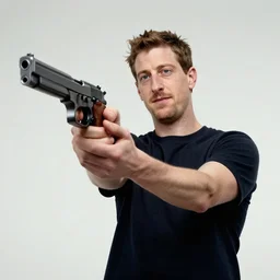 edward snowden holding a gun, 4k photograph, low angle, wide shot, fast shutter speed, backlighting, in the style of james bond and sherlock holmes