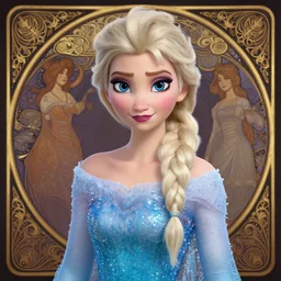 mila kunis with blonde hair as Elsa from Frozen, western, D&D, fantasy, intricate, elegant, highly detailed, digital painting, artstation, concept art, matte, sharp focus, illustration, art by Artgerm and Greg Rutkowski and Alphonse Mucha