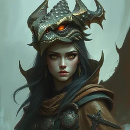 fantasy dragon queen portrait, ismail inceoglu