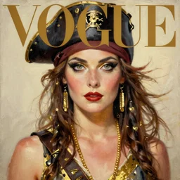 vogue magazine, vintage roaring 1 9 2 0 s flapper as a pirate queen, greg rutkowski, john singer sargent, trending on artstation, oil painting, piercing eyes. golden age.