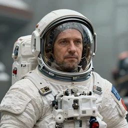 a concept art portrait of an astronaut on a depth of field background, artstation, award - winning realistic sci - fi concept art by jim burns and greg rutkowski, beksinski, a realism masterpiece, muted color palette, james gilleard, bruegel, alphonse mucha, and yoshitaka amano
