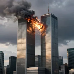 meteor crashing into Twin Towers