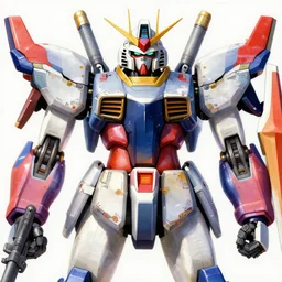 colourful upper half portrait of army mecha robot - art by tenmyouya hisashi & hsiao - ron cheng, highly detailed, digital painting, illustration, smooth, sharp focus, intricate, symmetry, pinterest, behance, artstation