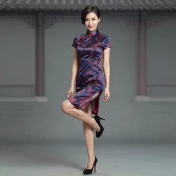 chinese woman wearing a one - legged dress,