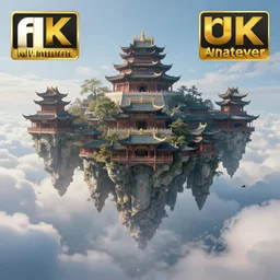 whatever, fantasy artwork, very very very beautiful scenery, ancient chinese architecture suspended between the clouds, full of fairy air, hd, hdr, ue 5, ue 6, unreal engine 5, cinematic 4 k wallpaper, 8 k, ultra detailed, high resolution, artstation, award winning