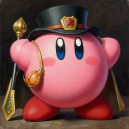 painting of kirby!!!!!!!!!!!!!! from kirby as a mafia boss, by greg rutkowski, by caravaggio
