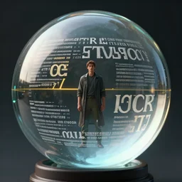 realistic glass ball inside it text bloobs, epic scale, character concept art, artstation trending, octane render, cinematic color grading, soft light, rule of thirds, golden ratio, like a professional model, cinematic, 8 k, clear