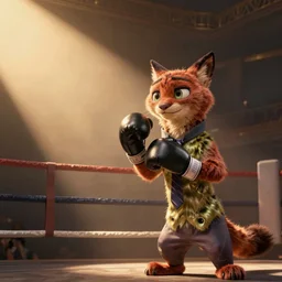 boxing match, cat boxer, zootopia