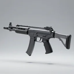 modern submachine gun, design concept art, minimalist, studio lighting, 3d render, octane render