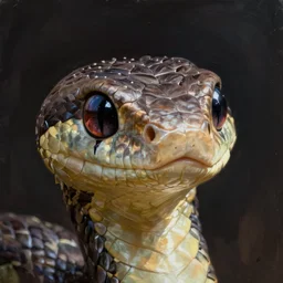 a portrait of a snake portrait, cute and adorable, pretty, beautiful, art portrait, matte fantasy painting, deviantart, super detailed eyes, super detailed, nose, super detailed, eyes, artstation, by jason felix by steve argyle by tyler jacobson by peter mohrbacher, cinematic