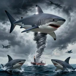 a tornado of sharks, a sharknado