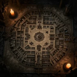 dungeons and dragons dungeon map, dark, gloomy, dim candle light