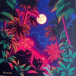 risograph print original a 5 riso rainforest neon
