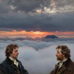 painting by sargent and leyendecker and greg hildebrandt savrasov levitan above low clouds sunset overcast the cloud on madeira faroe island