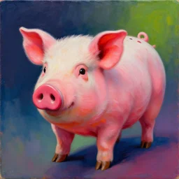 a beautiful painting lovely toy pig, by kusama yayoi award - winning art, andy warhol color, dramatic light, octane render, color screen printing