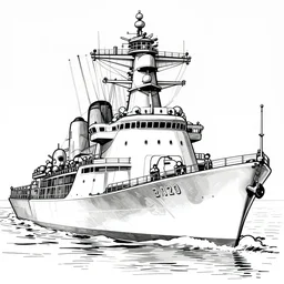 a 2 0 2 0 s battle ship, line drawing, no - shadow, black and white, by makoto shinkai takashi takeuchi studio ghibli, akihiko yoshida