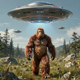 bigfoot getting abducted by ufo