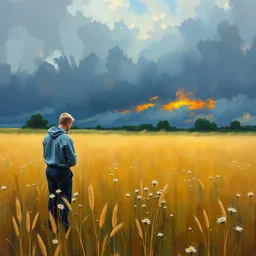 oil painting, ethereum in a field, close up, noel coypel, emile eisman - semenowsky, edouard bisson