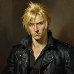 chris redfield with blonde hair, painting by j. c. leyendecker