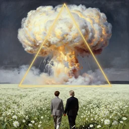 establishing shot by wes anderson, a beautiful massive smoke explosion in a land of white flowers, by anders zorn, rule of thirds, golden triangle, masterpiece by greg rutkowski, intricate, elegant, highly detailed, oil painting, concept art, smooth, sharp focus, illustration, eerie beautiful cinematic, thomas lawrence, gurney,