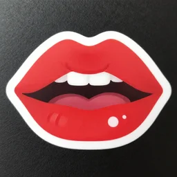 die cut sticker of a pair of lips