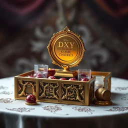 award winning box of the tabletop game, fantasy, elegant, desire for consumption