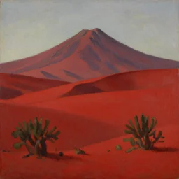 montana roja, tenerife in the style of hudson river school of art, oil on canvas