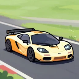 cute cartoon McLaren F1, caricature style, 8k,