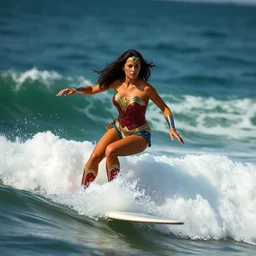 gal gadot as wonder woman surfing on the north shore, 5 0 mm