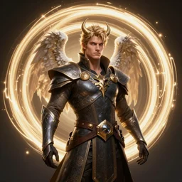 archangel tyriel, diablo fanart, glowing spiral background, path traced, octane render, highly detailed, high quality, deviantart, digital portrait by artgerm, hd, tom bagshaw