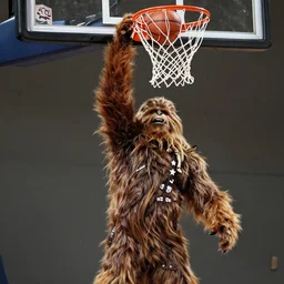 chewbacca dunking a basketball
