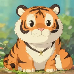 tiger humanoid, cute, ghibli style
