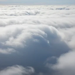 puffy cloudscape in the style of rhads