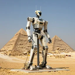2 0 0 m high robot building the gizah pyramids