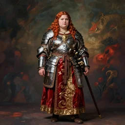 hyper realistic photography of medieval beautiful chubby warrior girl, full body, rule of thirds, conceptart, saturated colors, craig mullins jean baptiste monge artstation cgsociety pinterest