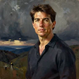 tom cruise, painting by j. c. leyendecker, yoji shinkawa