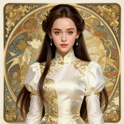 Emilia Clarke wearing Yang Xiao Long original outfit from Rwby, cute, fantasy, intricate, elegant, highly detailed, digital painting, 4k, HDR, concept art, smooth, sharp focus, illustration, art by artgerm  and alphonse mucha