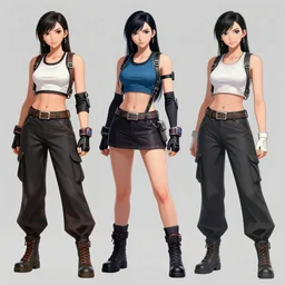 concept art of alternate outfits for tifa lockhart, detailed, trending on artstation