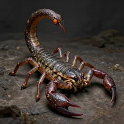 A chimeric hybrid between a snake, dragon, and scorpion, digital art, detailed