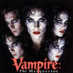 1990's movie poster for Vampire: the Masquerade, gothic horror, stunning perfect faces, highly detailed by Drew Struzan