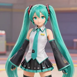 Screenshot of Hatsune Miku in Overwatch (2016), unreal engine, highly detailed features