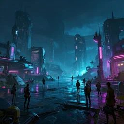 photo environement cyberpunk fiord : 4, 4 k rtx hdr volume light concept studio matte painting environement digital illustration style cyberpunk 2 0 7 7 artstation artur tarnowski, mihai muscan, marcin tomalak, marta leydy, marcin stepien, charlotte hughes, zuzanna dabrowa neon bioluminiscence