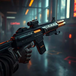 a biopunk submachine gun, luminescent, rule of thirds, golden ratio, ambient lighting, syd mead, greg rutkowski, wlop, artgerm, artstation, highly detailed masterpiece