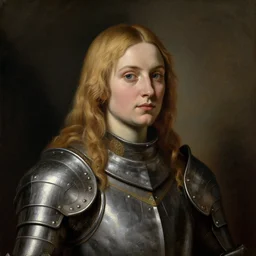saoirse ronan, blonde hair, wearing medieval armour, portrait, oil painting by titian, hard focus