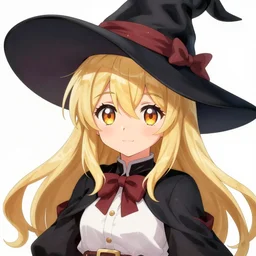 pixiv artwork portrait of cute witch marisa kirisame from touhou project, marisa kirisame touhou artwork black hat blonde hair ultradetailed sparkling yellow eyes by greg rutkowski makoto shinkai sakimichan key art 4 k 8 k ultrahd trending award winning