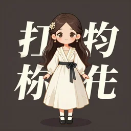 a cute girl wearing elegant clothes, anime key visual, typography,